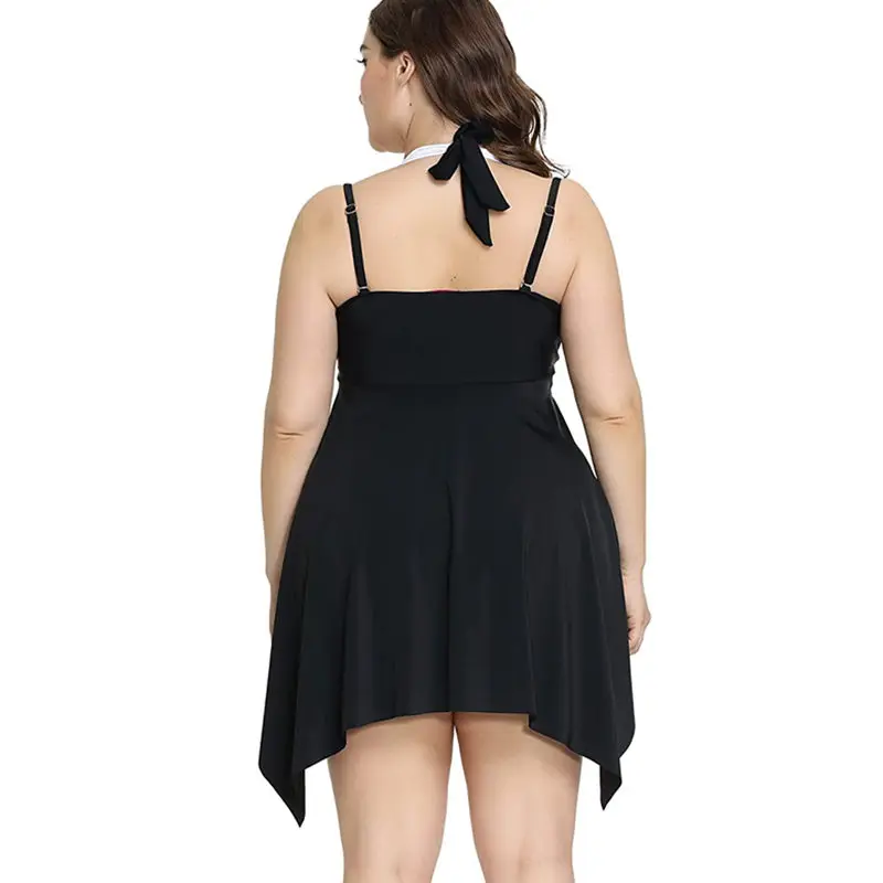 Women's Swimsuit 2024 New Halter Swimdress Plus Size Swimwear Two Piece Tankini Swimsuits For Women High Waist Boyleg Bottoms
