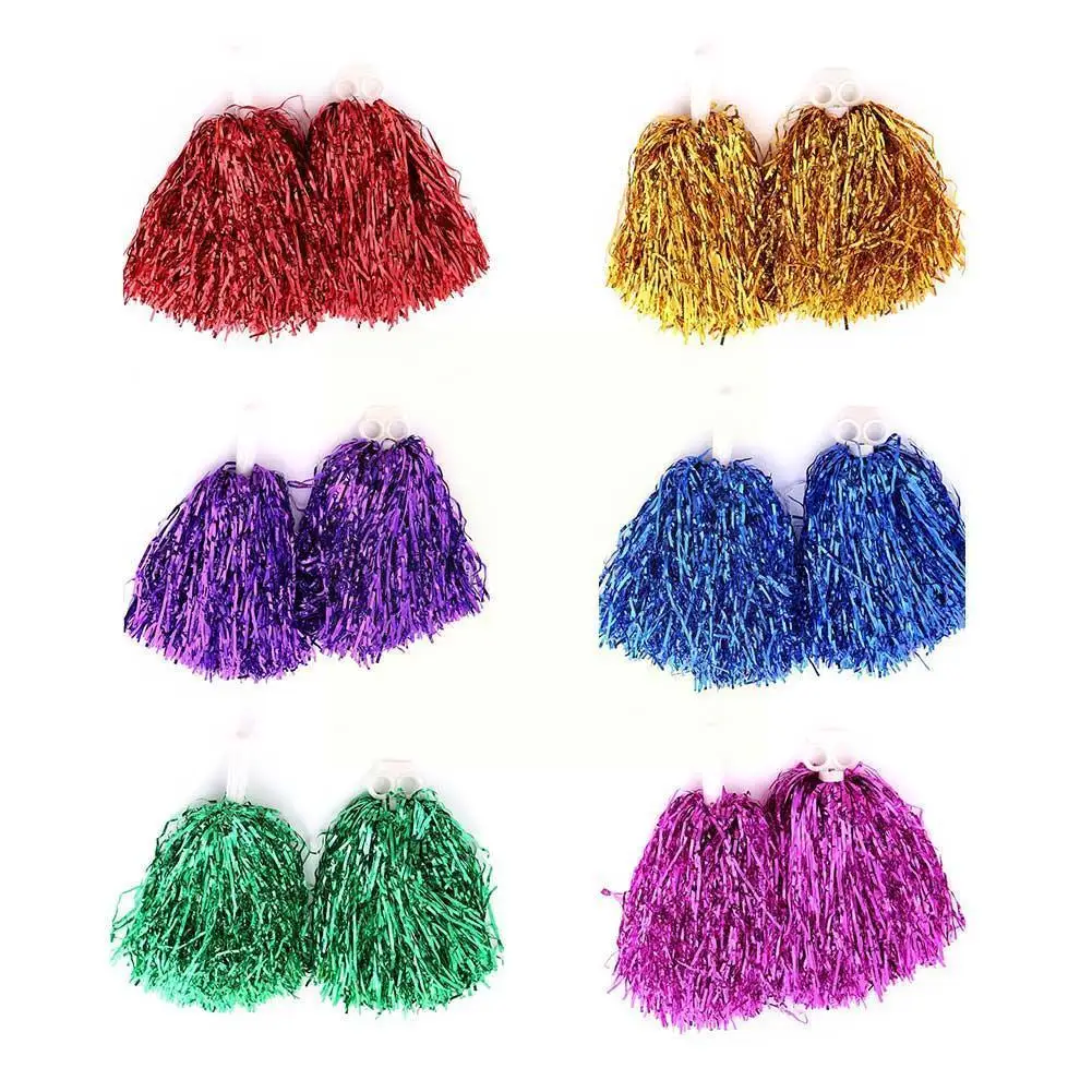 1Pair Handheld Streamer Pompoms Cheerleader Dance Cheer Game Cheerleading Flowers Pom Accessories Holding Decor Party C Z9Z9 led glow sticks colorful rgb fluorescent luminous foam stick cheer tube glowing light for wedding birthday party props wholesale