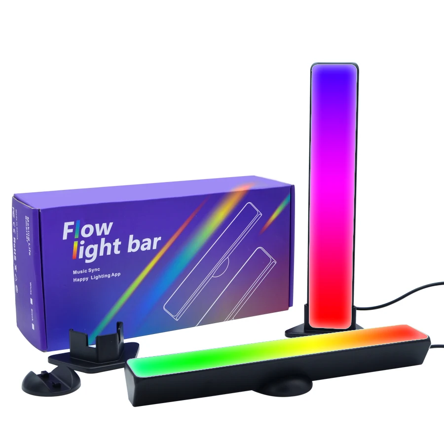 RGB muusika taustvalgustusega heli juhtimisega nutikad öövalgusribad töötavad Bluetoothi LED-valgusega mängude teleri kaunistuslambi jaoks_voghion.com