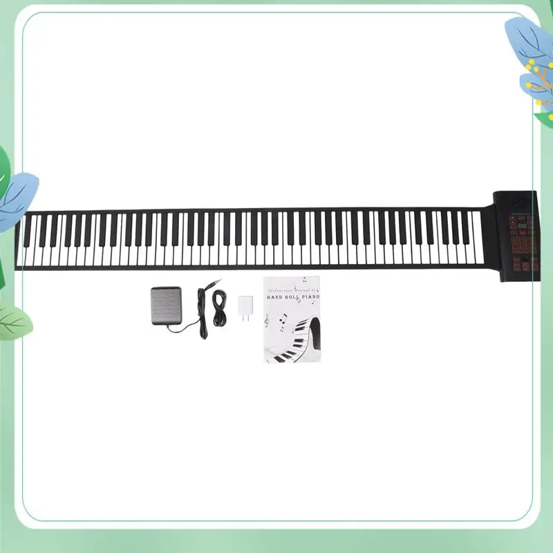 SYDS Portable Keyboard Piano Roll Up 88 Keys Electronic Keyboard Flexible Silicone With Rechargeable Battery For Kid Gift