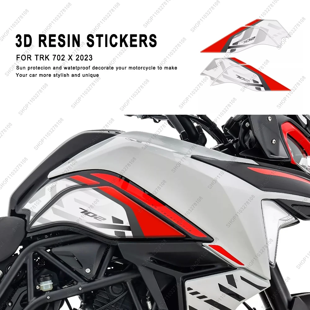Paraserbatoio In Resina 3D Per Benelli TRK 251 – Adesivo Protettivo GP-626 Color Bianco, Prodotto Su Ordinazione, Made In Italy