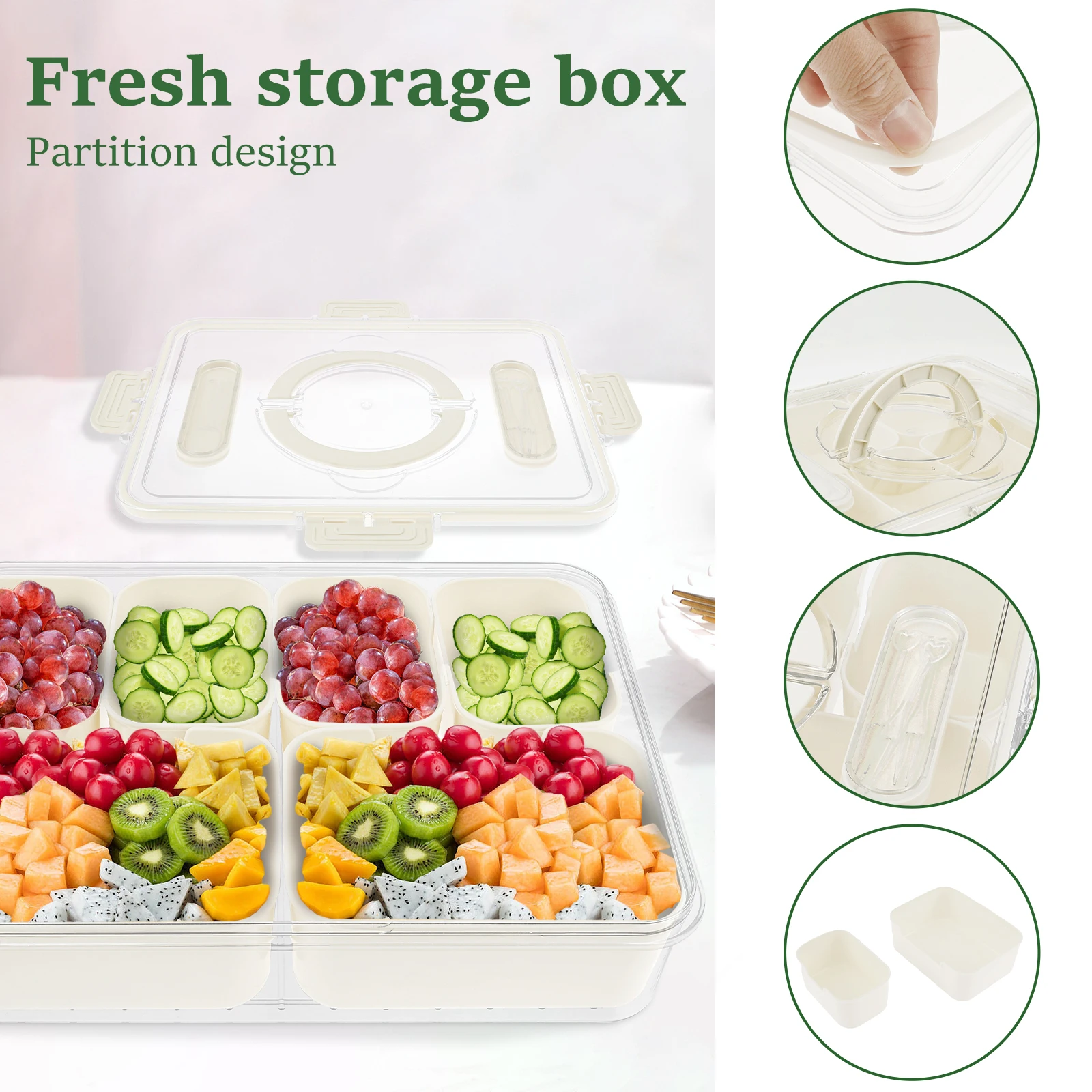 Bamboo Serving Tray with Clear PET Lid – Food Safe Storage & Serving Solution 18 Sffc1c338dc324f42a04815503e55801fr