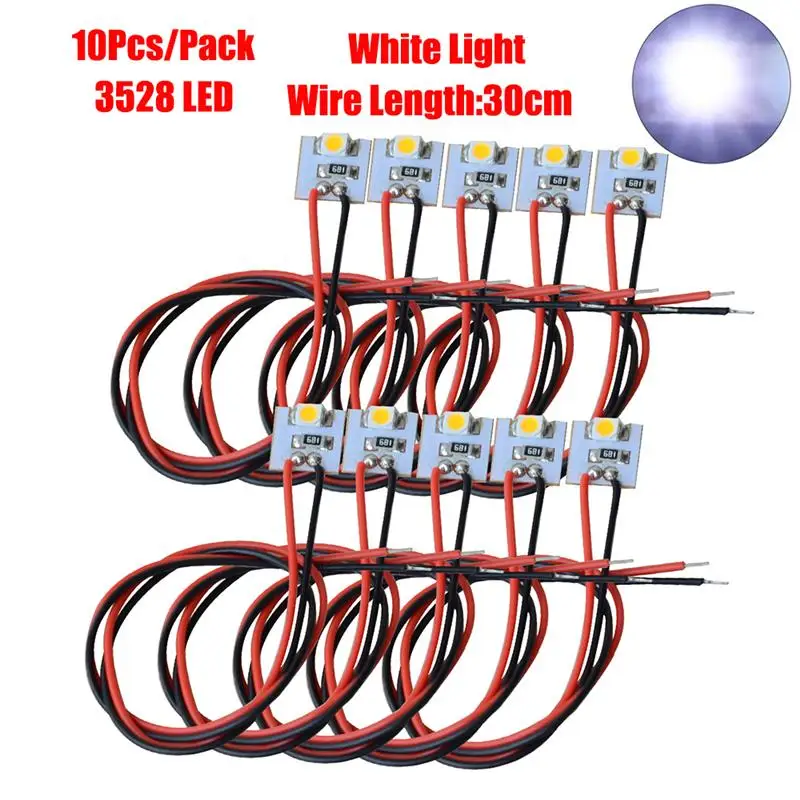 5/10/20pcs Model Railway Interior Light 12V LED SMD LED 3528 White/Warm Building Interior Lamp Light Set for Hornby Pre-wired 3