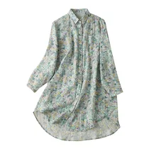 

Womens Casual Tops and Blouses 2022 Spring Tunic with Long Sleeves Prairie Chic Print Blusas Manga Longa Feminina New