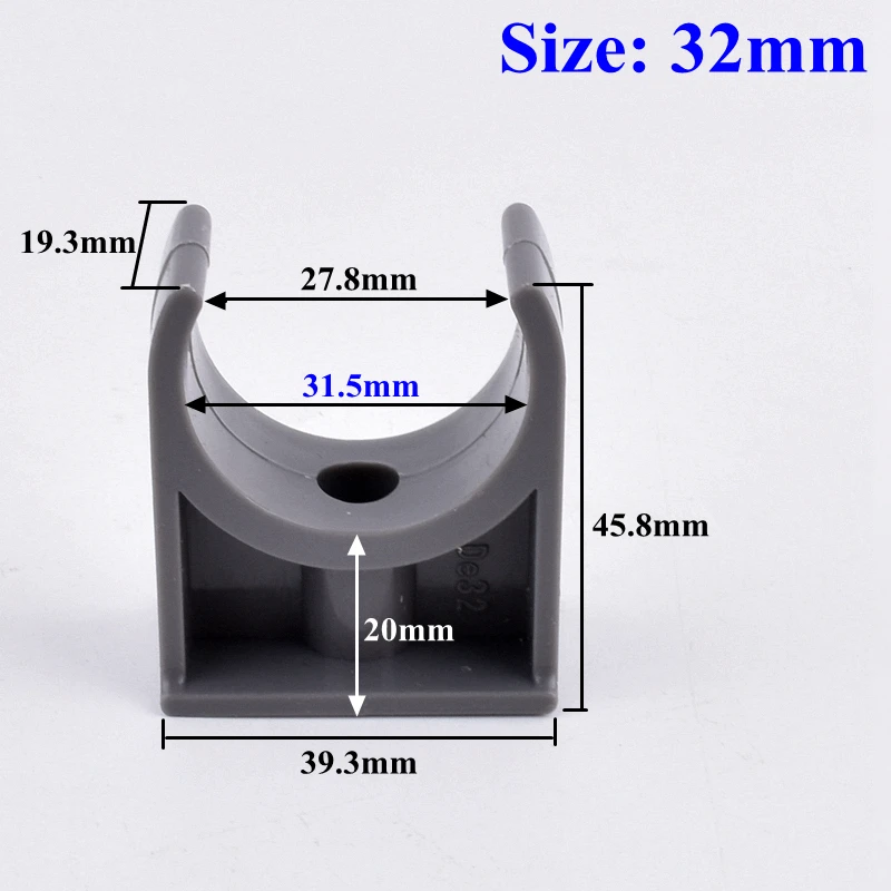 1~20pcs 20-75mm Gray PVC Pipe Clamp Plastic U-shaped Clamp Pipe Holder Garden Water Connector Irrigation UPVC Tube Accessories