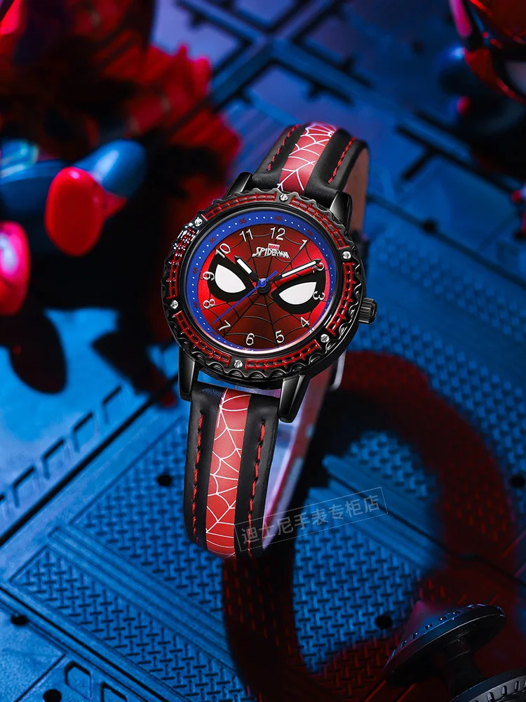 Reloj Spiderman para niños, Esfera luminosa resistente al agua