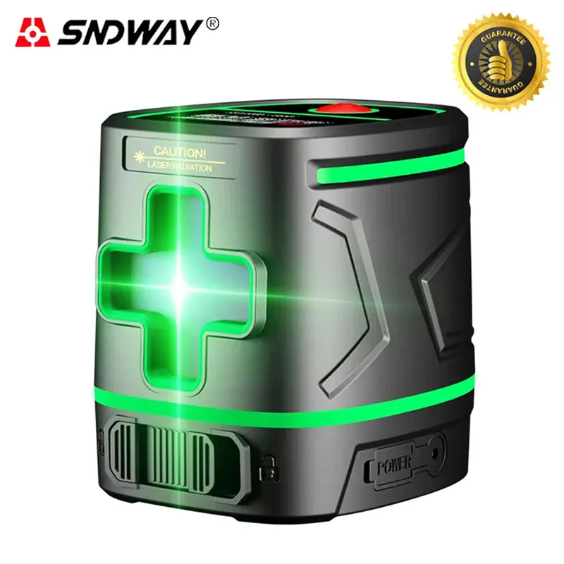 

SNDWAY Green Laser Level 2 Lines Vertical Horizontal Measuring Tools Rechargeable Battery Beam Self Leveling Level Laser Nivel