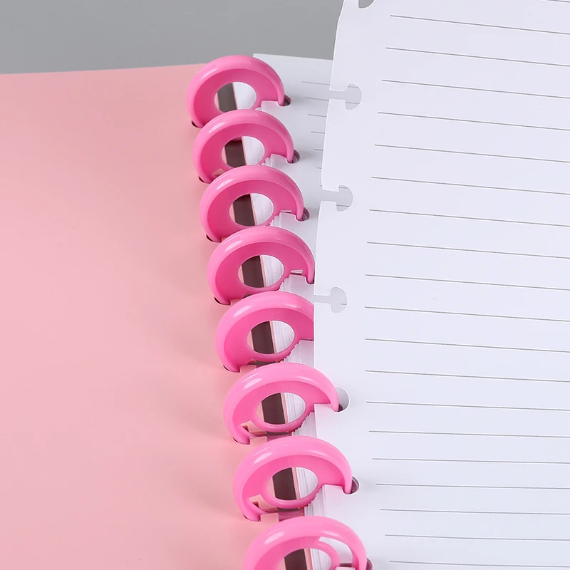 New Binding Disc Colourful Mushroom Hole 28mm Discbound Buckle Ring Loose Leaf Notebook Planner Diary Can Hold Pen In Disk 12pcs plastic binding rings