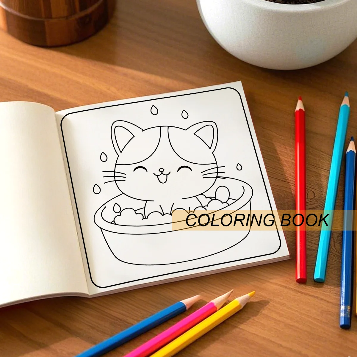 Cute Cat Art Coloring Book 24 Page Adult Picture Book Gift For Birthday Party Relieve Stress Kill Time Graffiti Painting Drawing 4