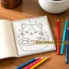 Cute Cat Art Coloring Book 24 Page Adult Picture Book Gift For Birthday Party Relieve Stress Kill Time Graffiti Painting Drawing 4