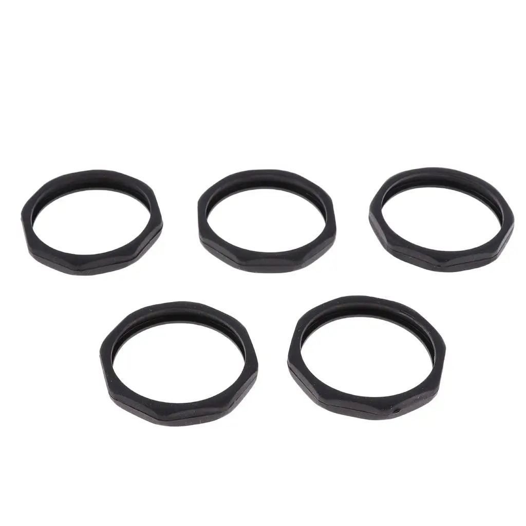 5pcs Microphone Slip Anti-Rolling Protection Ring Mic Silicone Ring Black