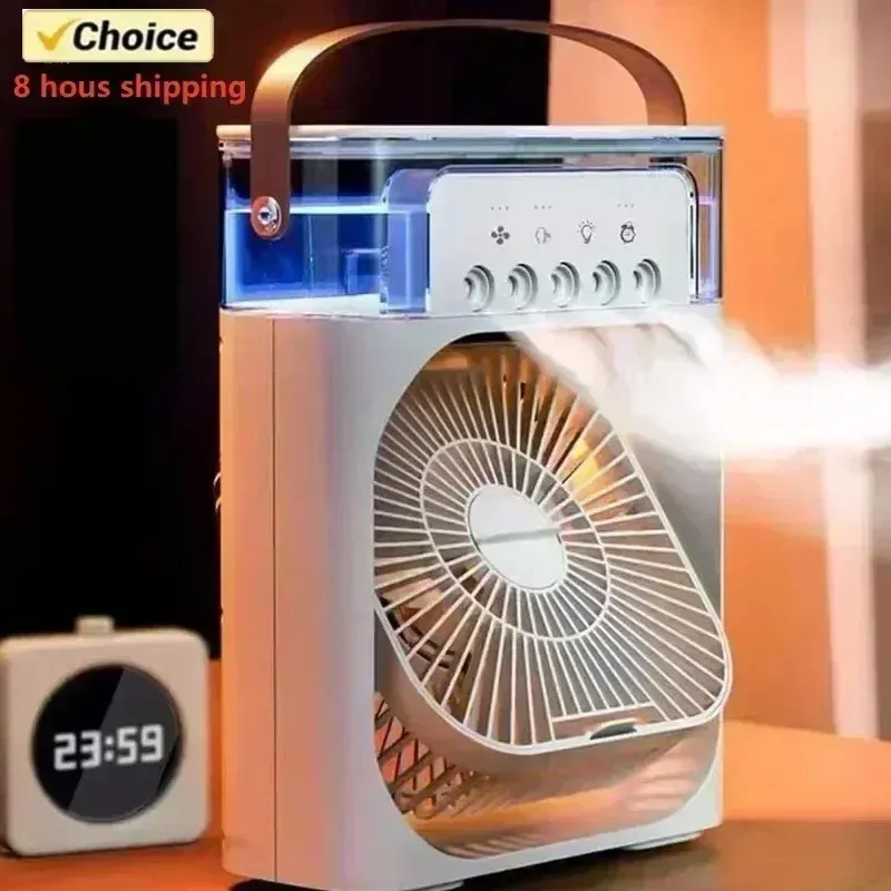 Portable 3 in 1 Fan AIr Conditioner Household Small Air Cooler LED Night Lights Humidifier Air Adjustment Home Fans Dropshipping