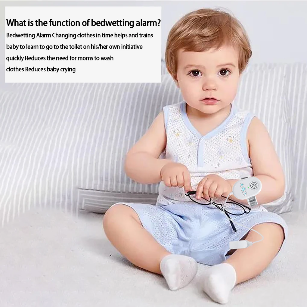 USB Bedwetting Alarm for Kids Adults Rechargeable Pee Alarm with Sounds and Vibration Bedwetting Sensor