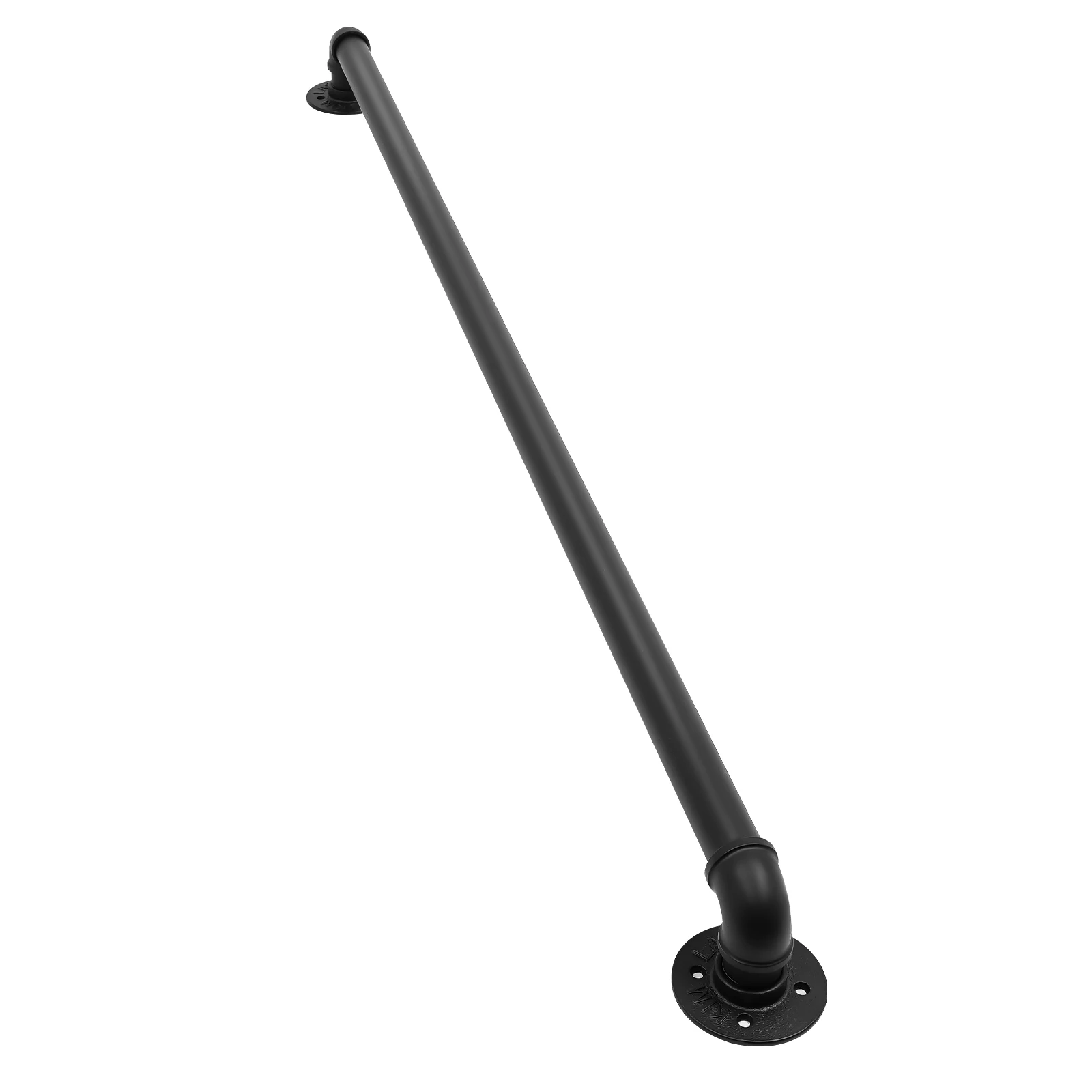12FT Metall-Treppengeländer Wandmontiertes Rutschfestes Sicherheits-Treppengeländer Schwarzes Stufenbaluster-Handlaufsystem – Detail 1