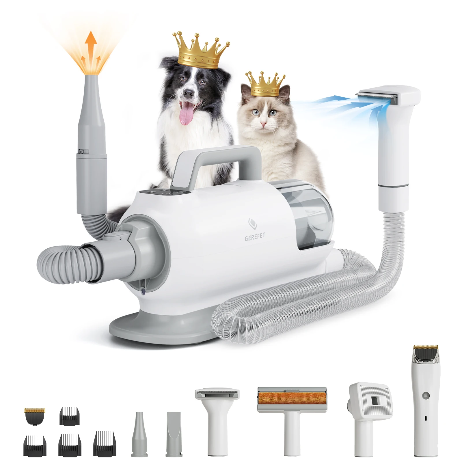Low Noise Dog Grooming Kit with Vacuum and Tools
