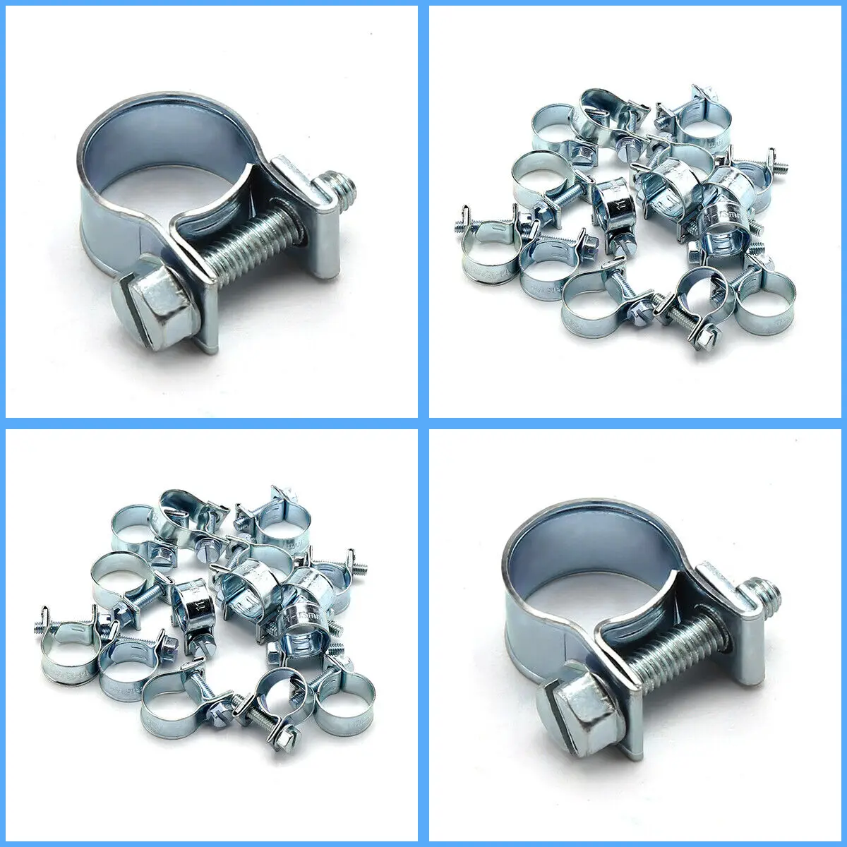 10pcs 7mm-17mm Mini Clamp Fuel Pipe Hose Clip Air Hose Water Pipe Fuel Hose Silicone Optional Size  Clamp  Hose Clamp