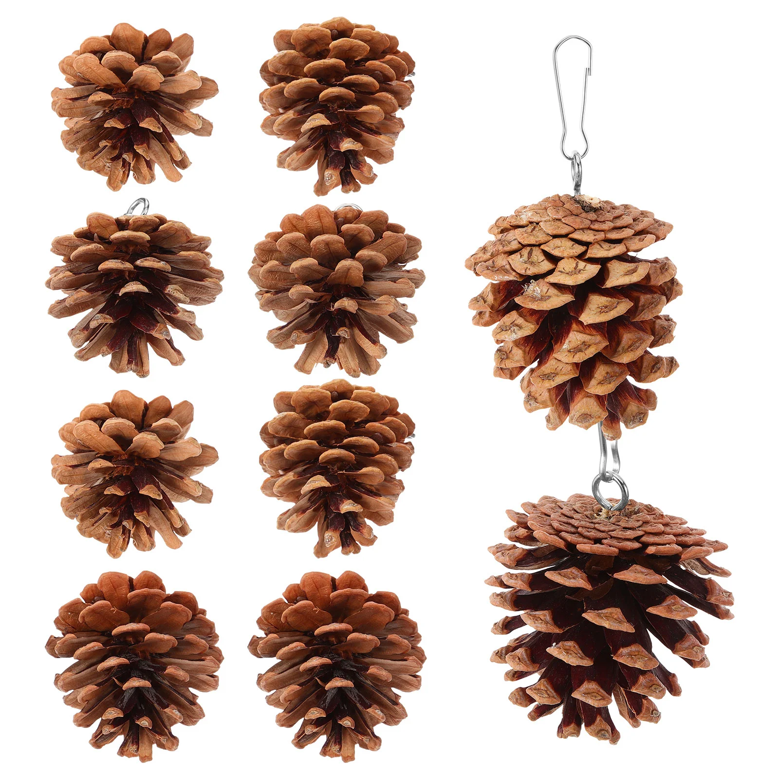 

10pcs Bird Chewing Toys Bite-resistant Parrot Foraging Pine Cone Plaything