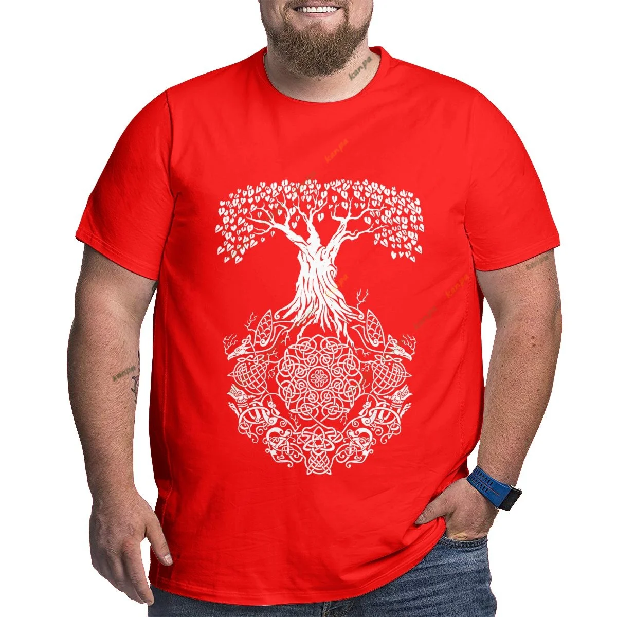 

Summer New tree Pattern Print Short Sleeved Men Oversized Cotton T-shirt Summer Casual Tops Men's Clothing 6XL