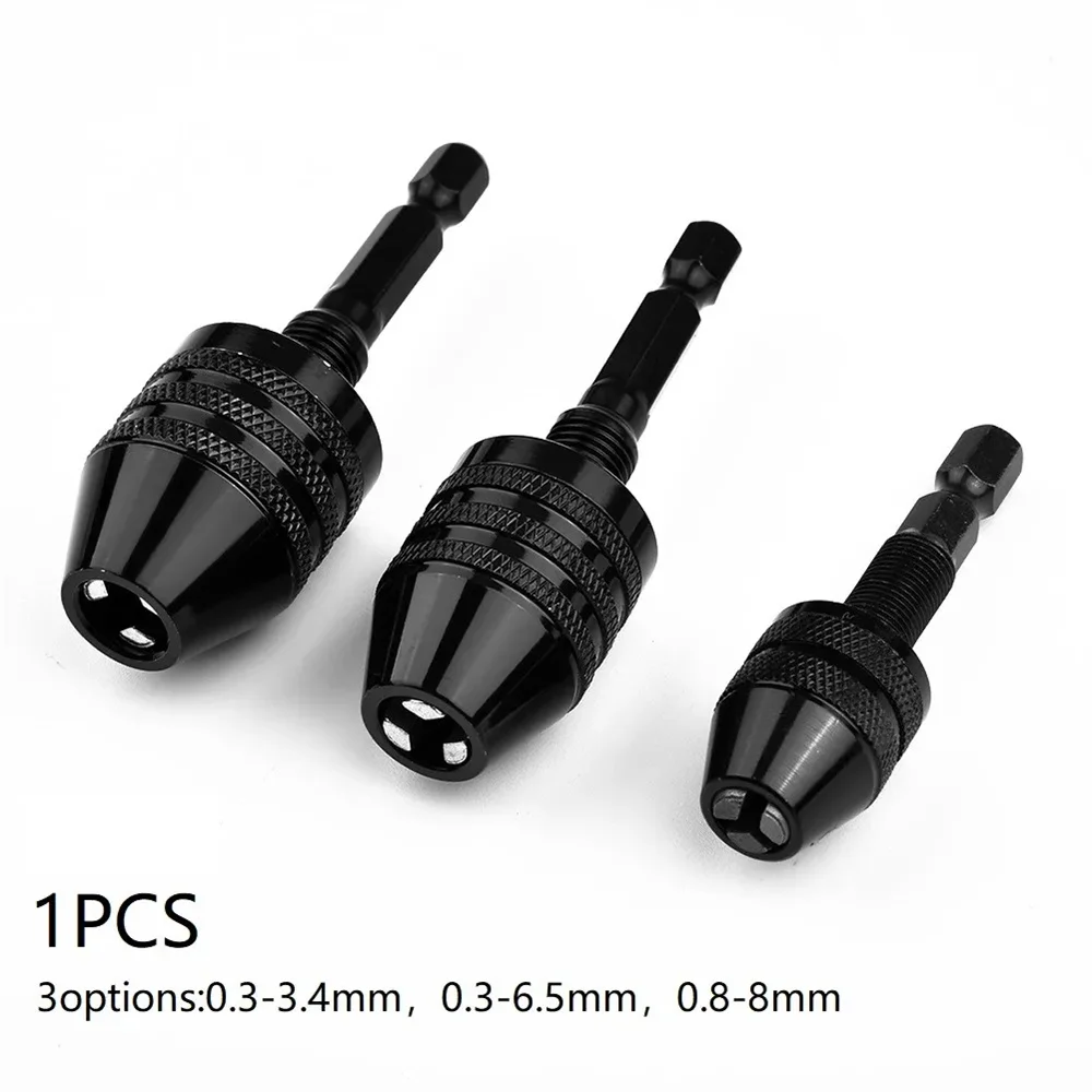 Keyless Drill Chuck 0.3-3.4mm Self-Tighten 1/4 inch Hex Shank Quick Change