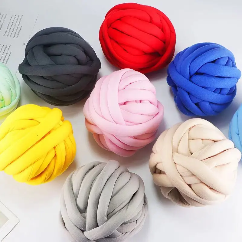 250g 2cm Super Chunky Yarn Thick Bulky Giant Thread White For Hand Knitting Bag Hat  Diy Coarse Velvet Soft Big Blanket Carpet 2