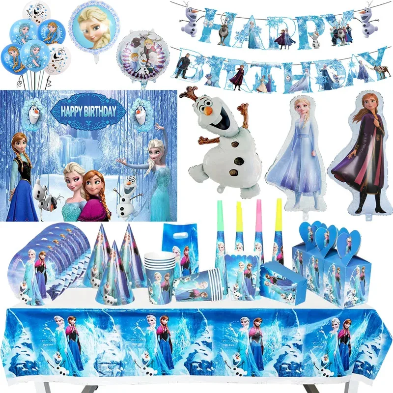 Kit Anniversaire La Reine des Neiges Déco Fête Elsa Anna Olaf