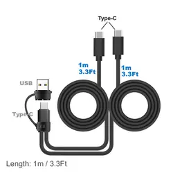 Dual USB - C Charging Splitter Cable - 2 - in - 1 USB A/C to USB - C Charge Cord (A C to 2x USB C - 1m)