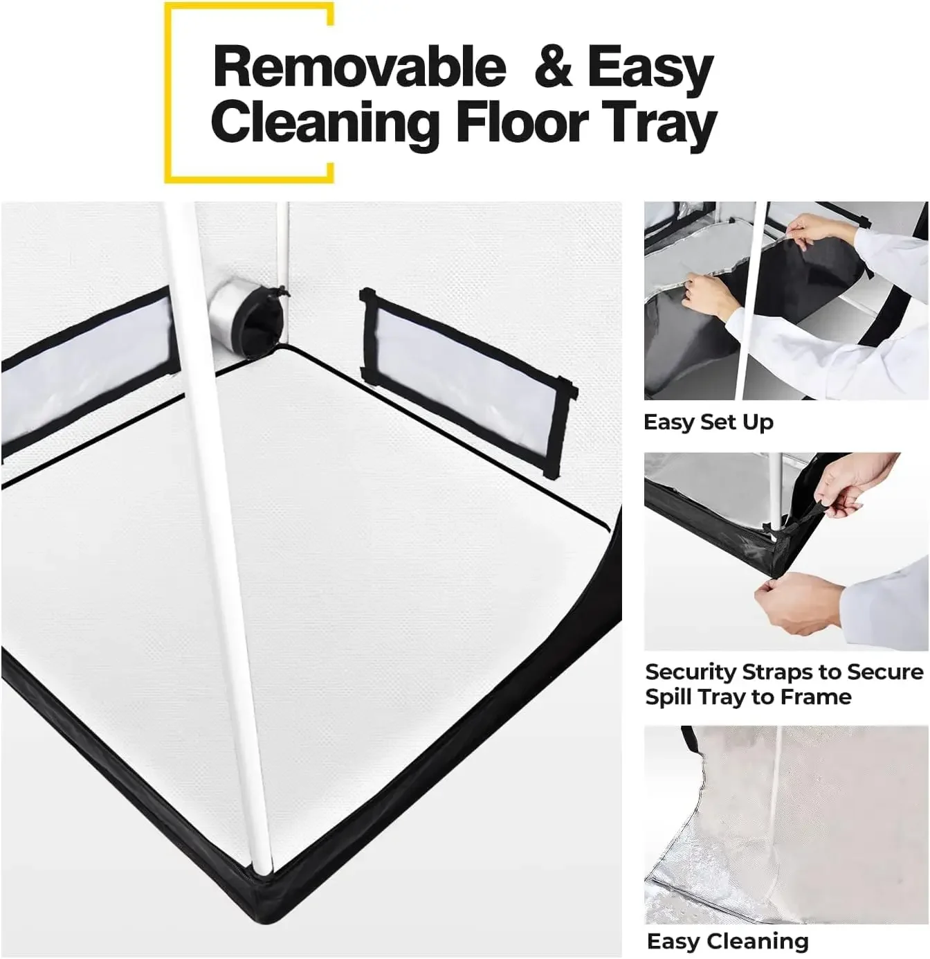 Grow Tent, 31"x32"x63", Indoor Hydroponic Water-Resistant System, Easy Setup, w/Removable Floor Tray & Observation Window