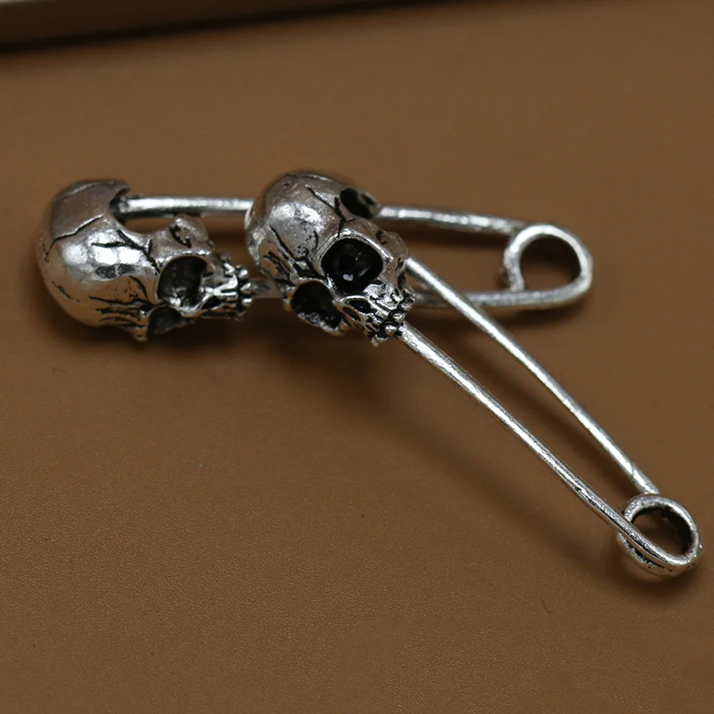 골동품 금속 해골 안전 핀, 해골 핀 버클, 안전 의류 용품, DIY 파티 장식