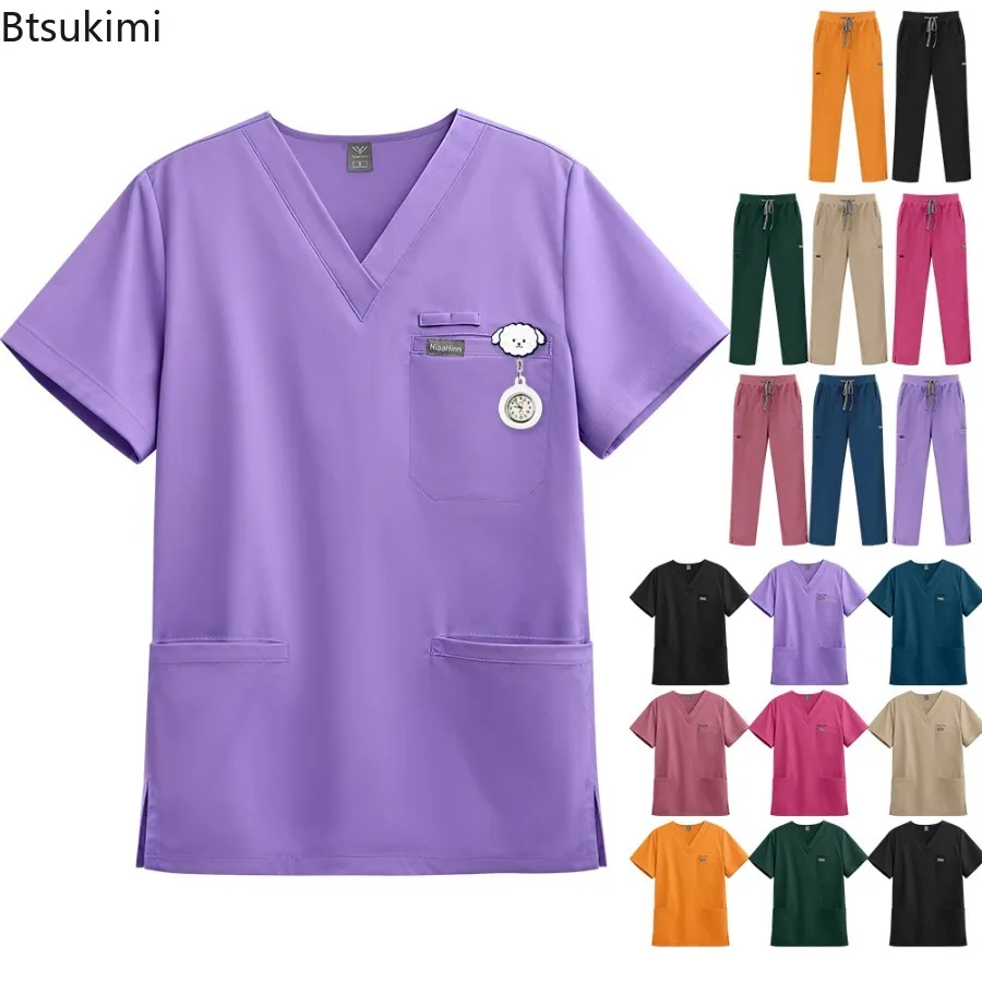 Vêtements de travail hospitaliers haut de gamme unisexes, blouses médicales chirurgicales, accessoires pour médecins et infirmières, tenues de travail pour la dentisterie, ensemble pour instituts de b