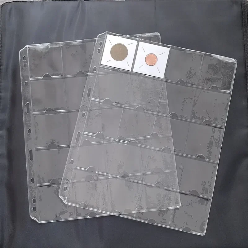 Coin Pocket Pages for 5x5cm(2"x2") Coin Flips 9-Hole Collecting Holders 20 Pockets 10/20PCS coins collection album coin collection album coin stamp holders