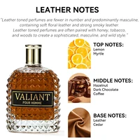 100ML 3.4FL.OZ Notes en cuir Eau de Parfum pour hommes, Woody, Nuty, chaud, épicé, parfum chocolat, Spray de Parfum pour hommes 2