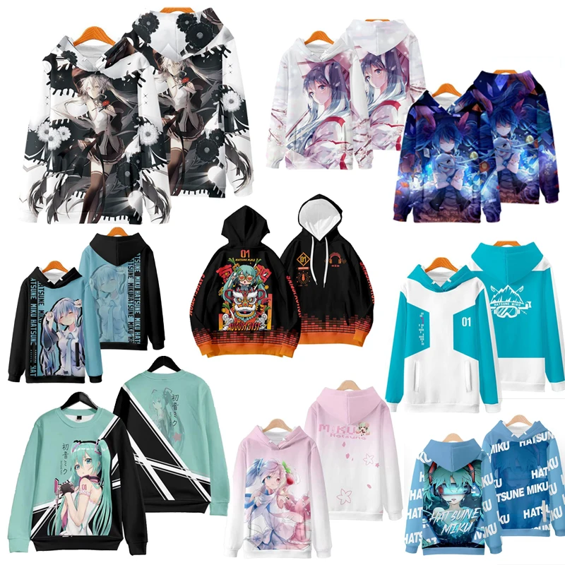 

Anime Hatsune Miku Two-Dimensional Pattern Printing New for Winter Hooded Sweatshirt Surprise Couples Birthday Christmas Gifts
