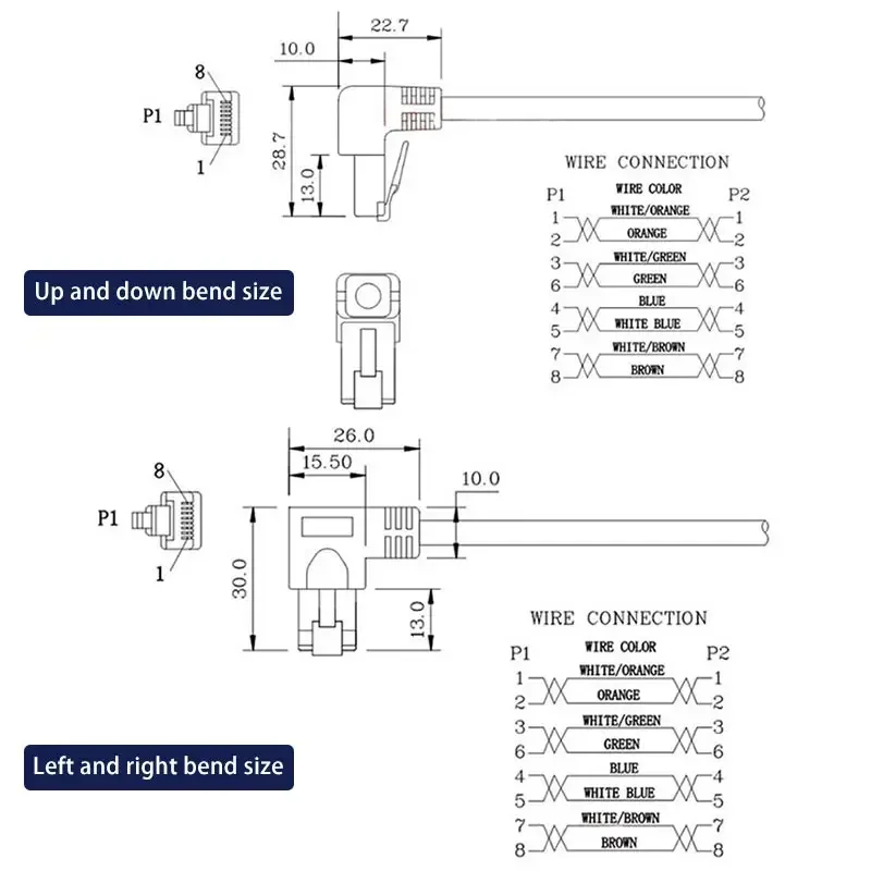 Enhanced Angled Cat6 Network Extension Cable - Gigabit RJ45 Shielded with Ear Extension