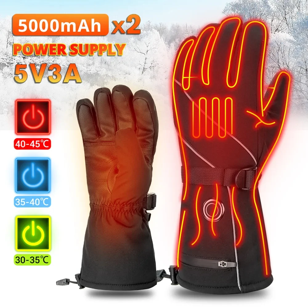New Winter Outdoor Riding Gloves Warm Heated Motorbike Gloves Race Motorcycle Outdoor Winter Riding Warm Gloves