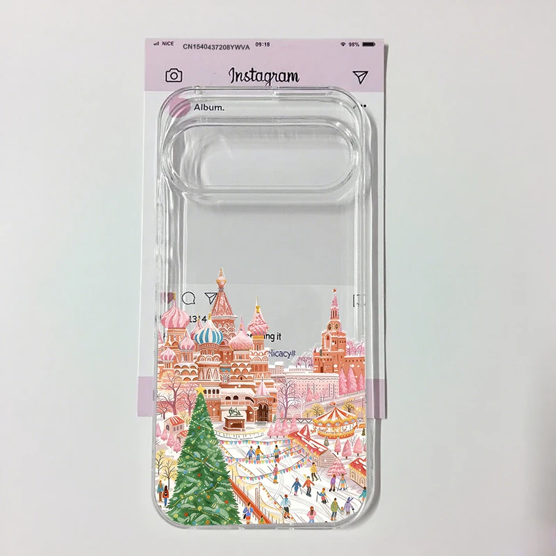 Winter Snow Street Scenery Phone Case - Clear Soft TPU Cover