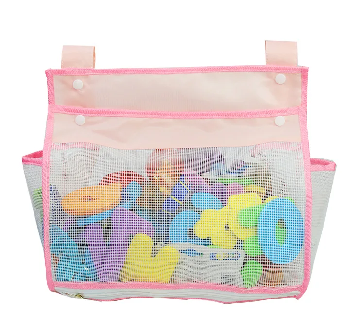 Hanging Bath Toy Organizer, Extra Large Opening Bathroom Toy Holder, Large Capacity Bottom Zipper Bathtub Toy Storage Bag 4