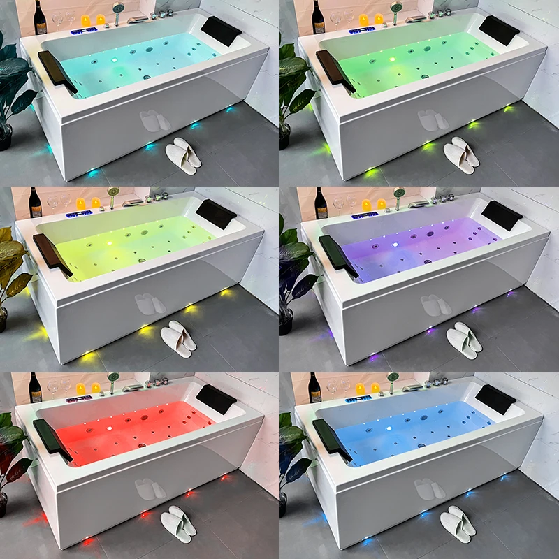 Bathtub Spa White Bathtubs led acrylic whirlpool Hot Tub jacuzzis bathtuband Baths Massage modern Indoor with shower 6