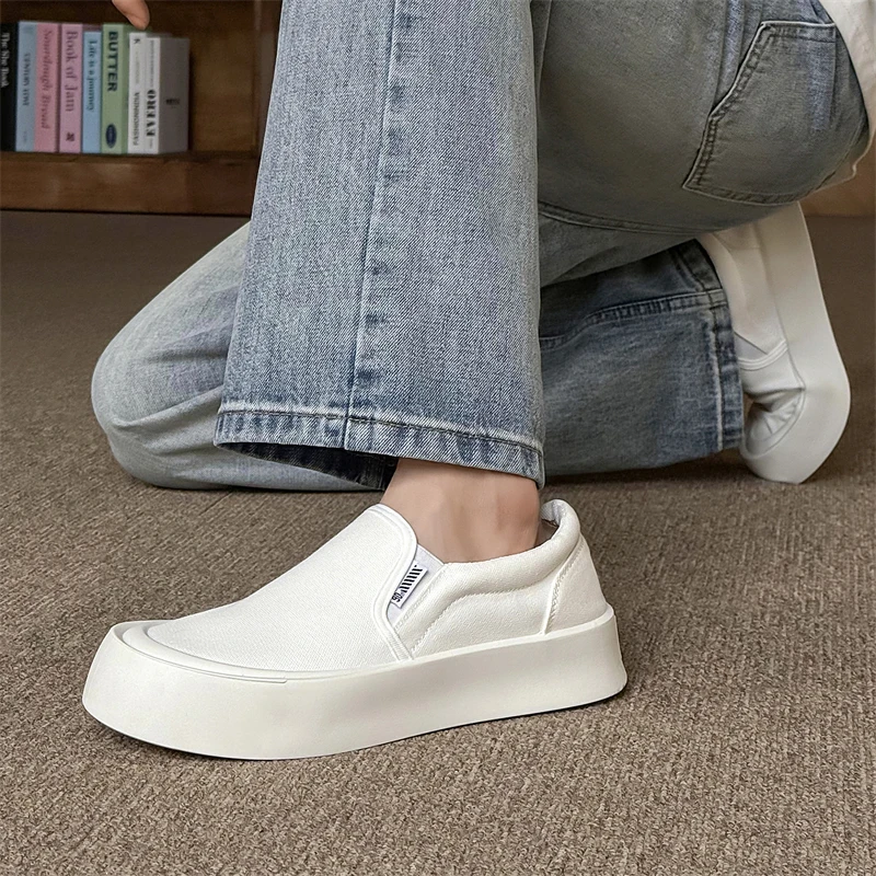Summer Breathable Cloth Men Casual Shoes Mens Loafers Comfort Slip-on Driving Shoes Platform Sneakes  Walking Vulcanized Shoes 6