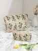 Embroidered Daisy Flower Floral Cosmetic Bag Portable Travel Bag Carry On Makeup Bag Skin Care Bag Toilet Bag Gift Box Women 4