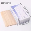 100/200pcs Disposable Wood Stick Beauty Spatulas Log Hair Removal Wax Coating and Scraping Tool Eyebrow Stick Trimming Wooden 1