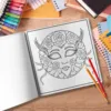 Creative Mask Coloring Book 24Page Adult Picture Book Gift For Birthday Party Relieve Stress Kill Time Graffiti Painting Drawing 6