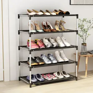 Scarpiera senza installazione semplice e trasparente casa dormitorio  noleggio pieghevole stoccaggio salvaspazio assemblaggio scarpiera Rack -  AliExpress