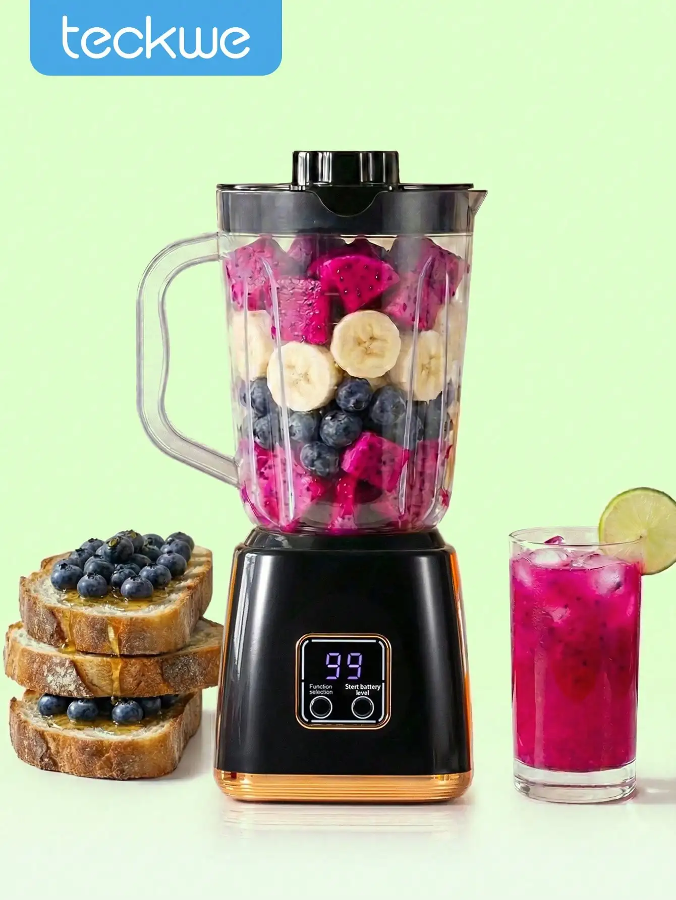 Fruit Juicer, Mini Crusher Ice Machine With LED Display Blender, USB Rechargeable Portable Blender For Smoothies And