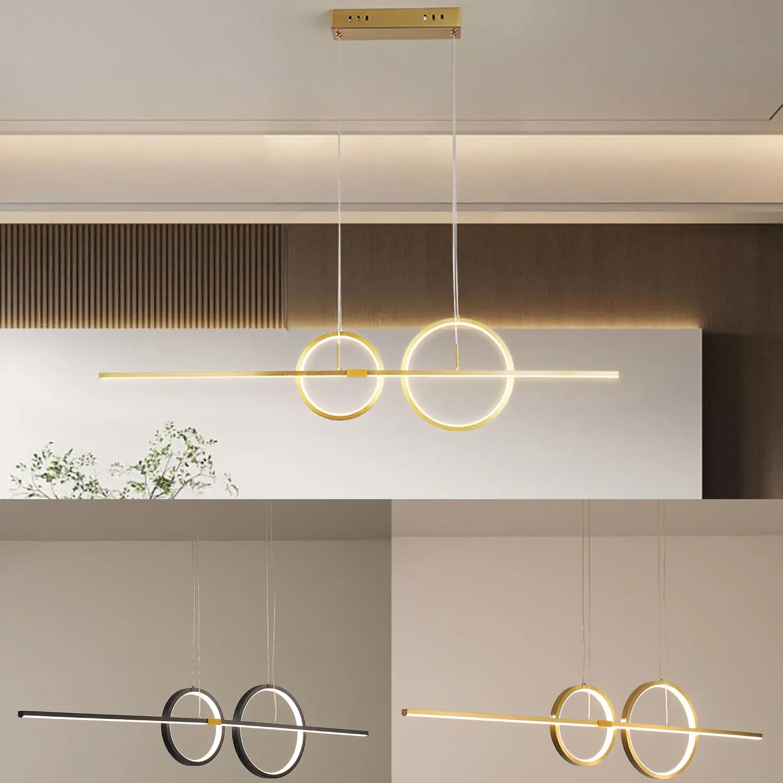 

Led Pendant Lights kitchen Island Led Chandelier L100cm Modern Pendant Light For Dining Room Dimmable 28W Hanging Ceiling Lamp