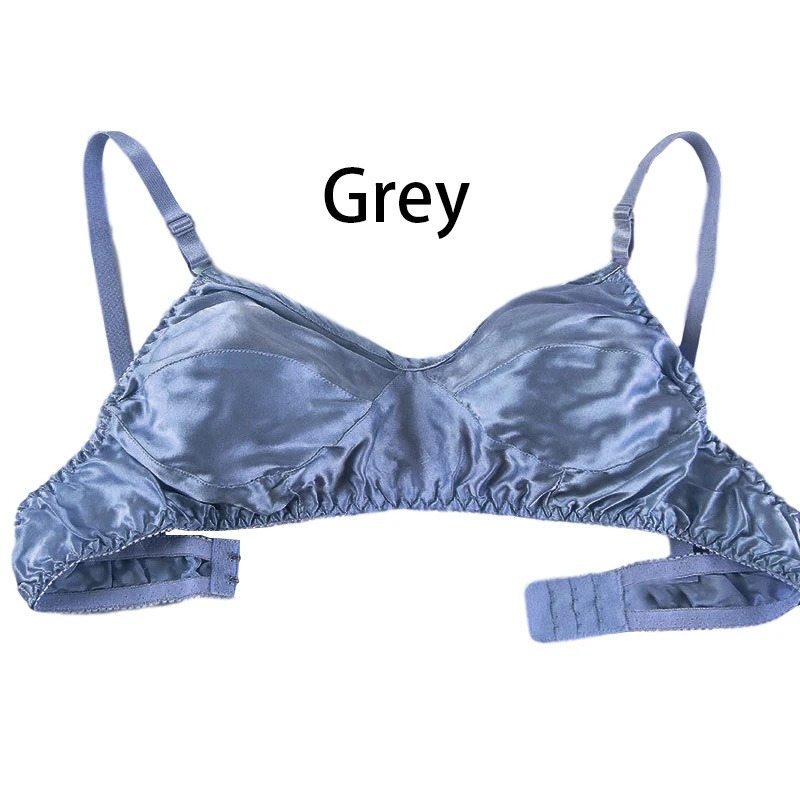 Women Satin Silk Bra Ultra-thin Breathable Wireless Underwear Female Sexy  Lingerie Top Push Up Brassiere Unlined Bra