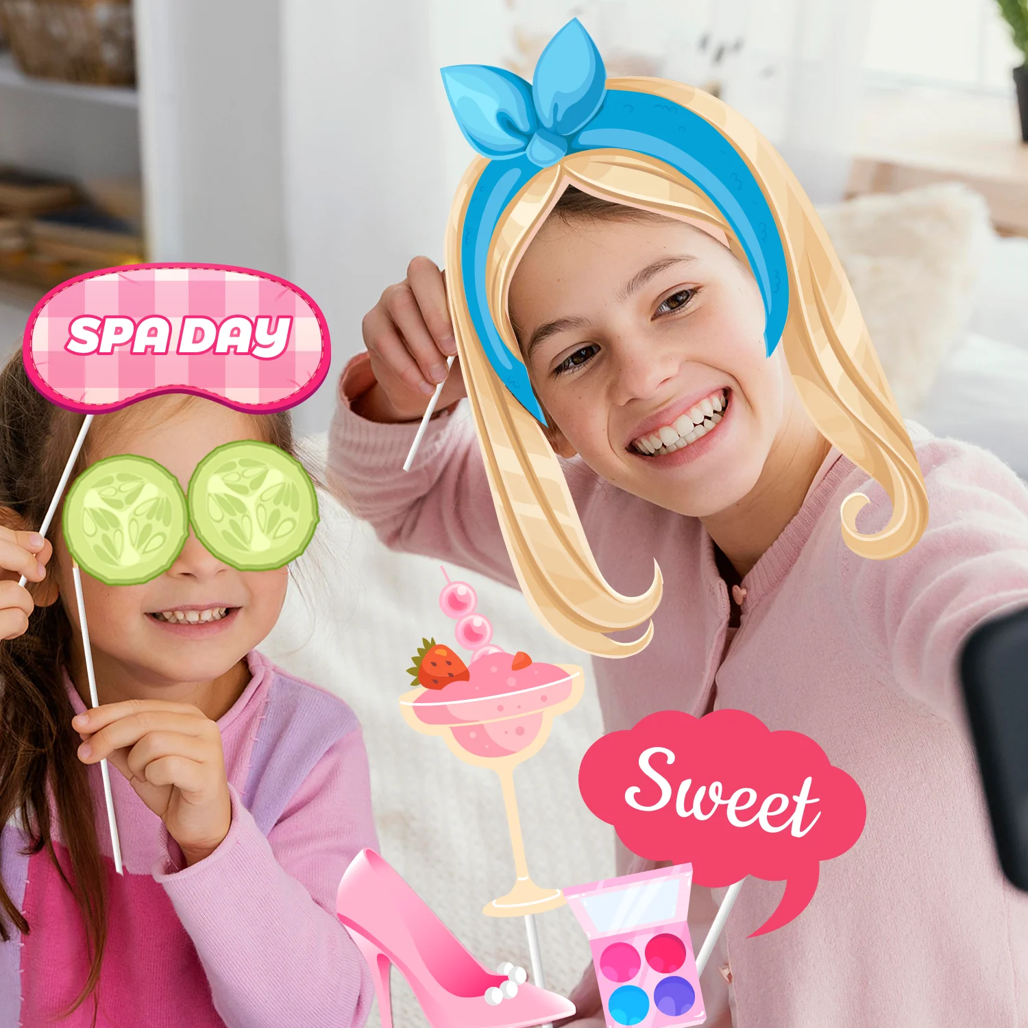 Spa Photo Booth Props, 26 Pcs Spa Day Photo Booth Props, Party Props & Makeup Props