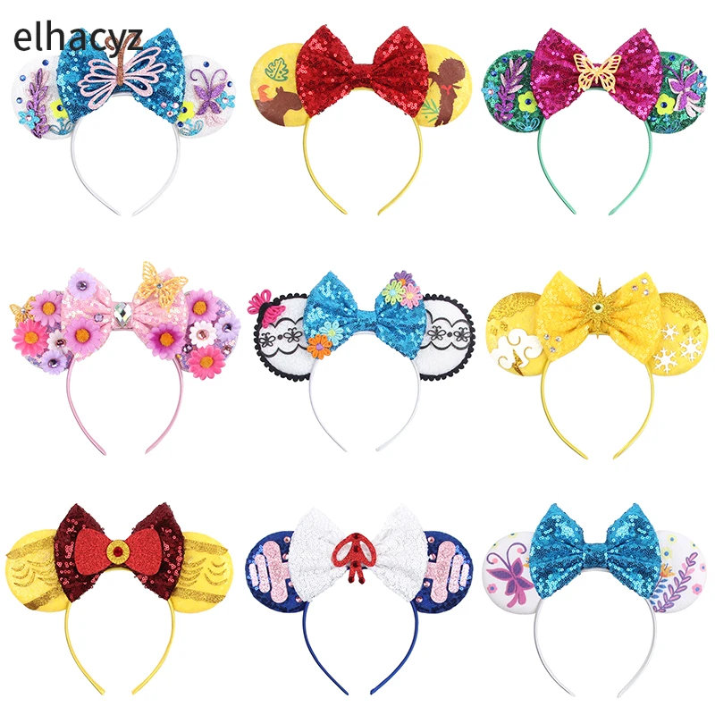 10Pcs/Lot Butterfly Mouse Ears Headband Girls Sequin Bow Hairband Women Cosplay Party Head Wear Kids Festival Hair Accessories women s handbag elegant sequin purses glitter hand bag rhinestones mini square purse fashion clutch bag evening party packet