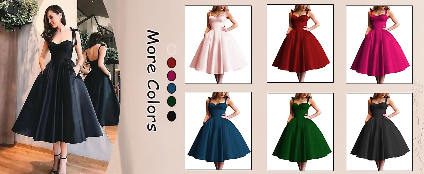 Ballkleid aus Tüll mit Spaghettiträgern und Taschen, knielang, formelles Partykleid