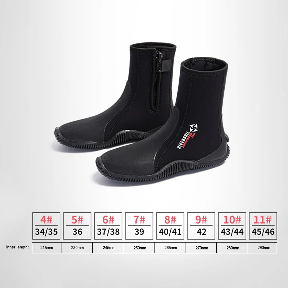 Neoprene Diving Boots Water Boots Lightweight 5mm Surfing Snorkeling Diving Boots for Diving Snorkeling Surfing 6