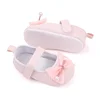 0-18months Baby Girls Bowknot Flats Soft Sole Shoes Non-Slip Princess Wedding Dress Walking Shoes For Newborn Girls 2